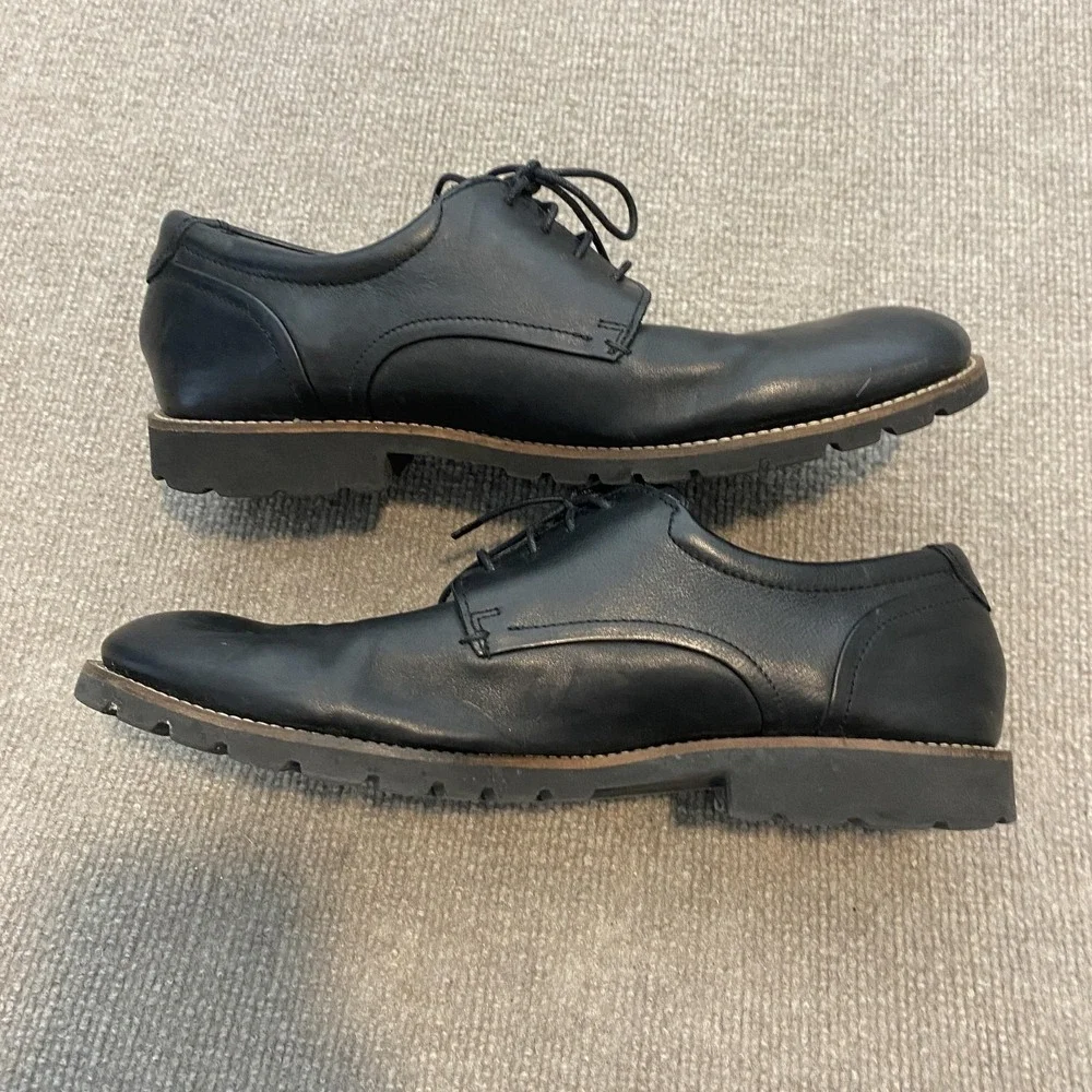 Rockport Shoes Mens Size 11 M Black Leather Derby Dress Comfort TruTECH V74248